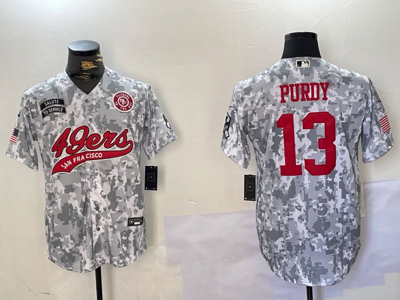 Men San Francisco 49ers #13 Purdy Nike Arctic Camo 2024 Salute to Service Limited NFL Jersey style 2->san francisco 49ers->NFL Jersey